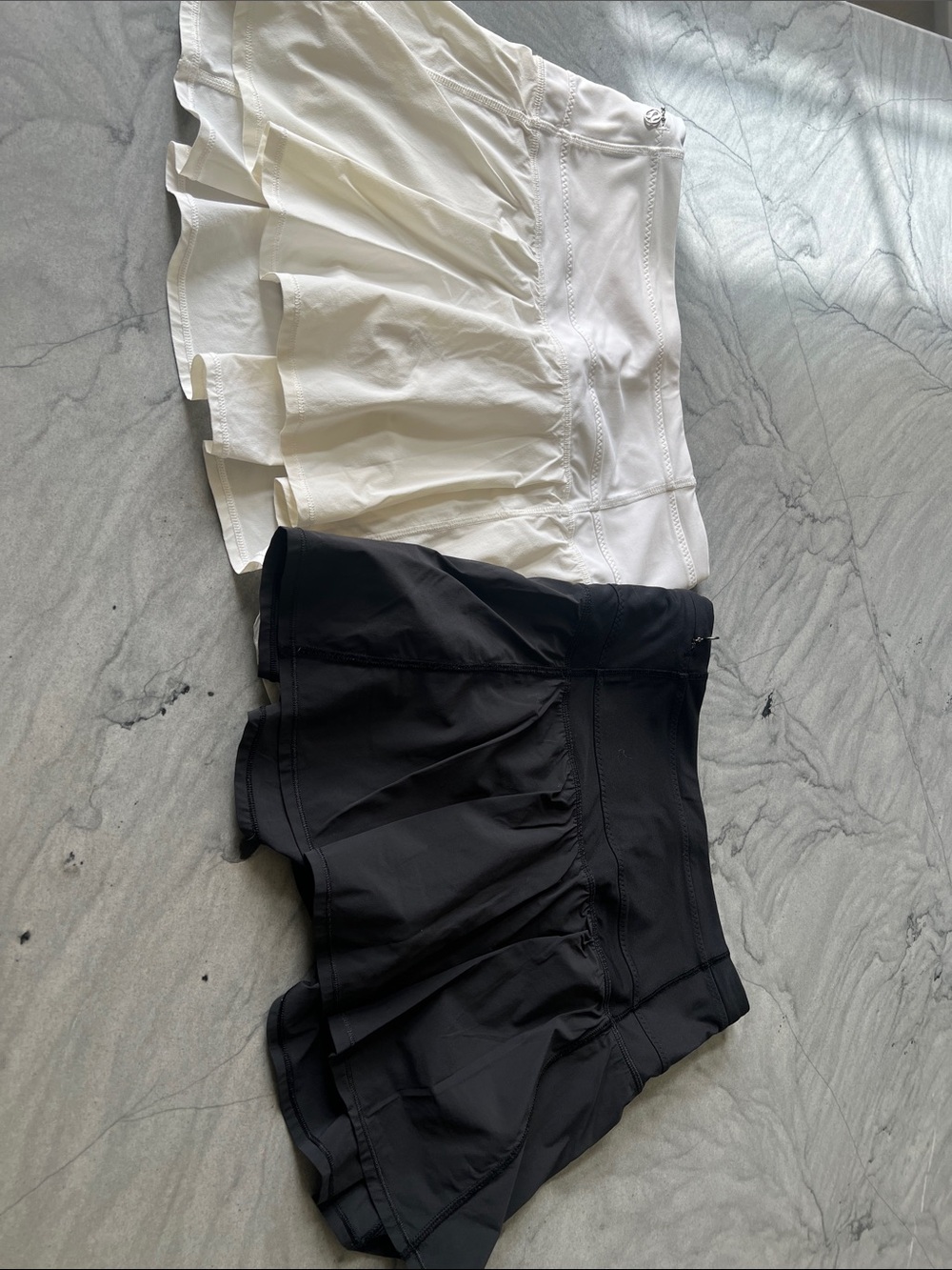 lululemon athletica Two-Pack Mini Tennis/Golf Skorts in Black & White
